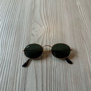 Ray-Ban Gold Frame Sunglasses with Dark Green Lenses